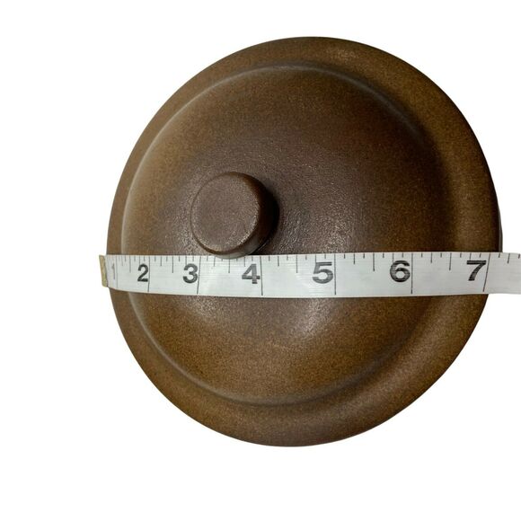 Pottery Craft Canister With Lid Brown Black Gold Cylindrical Shape Vintage Retro - Picture 12 of 12